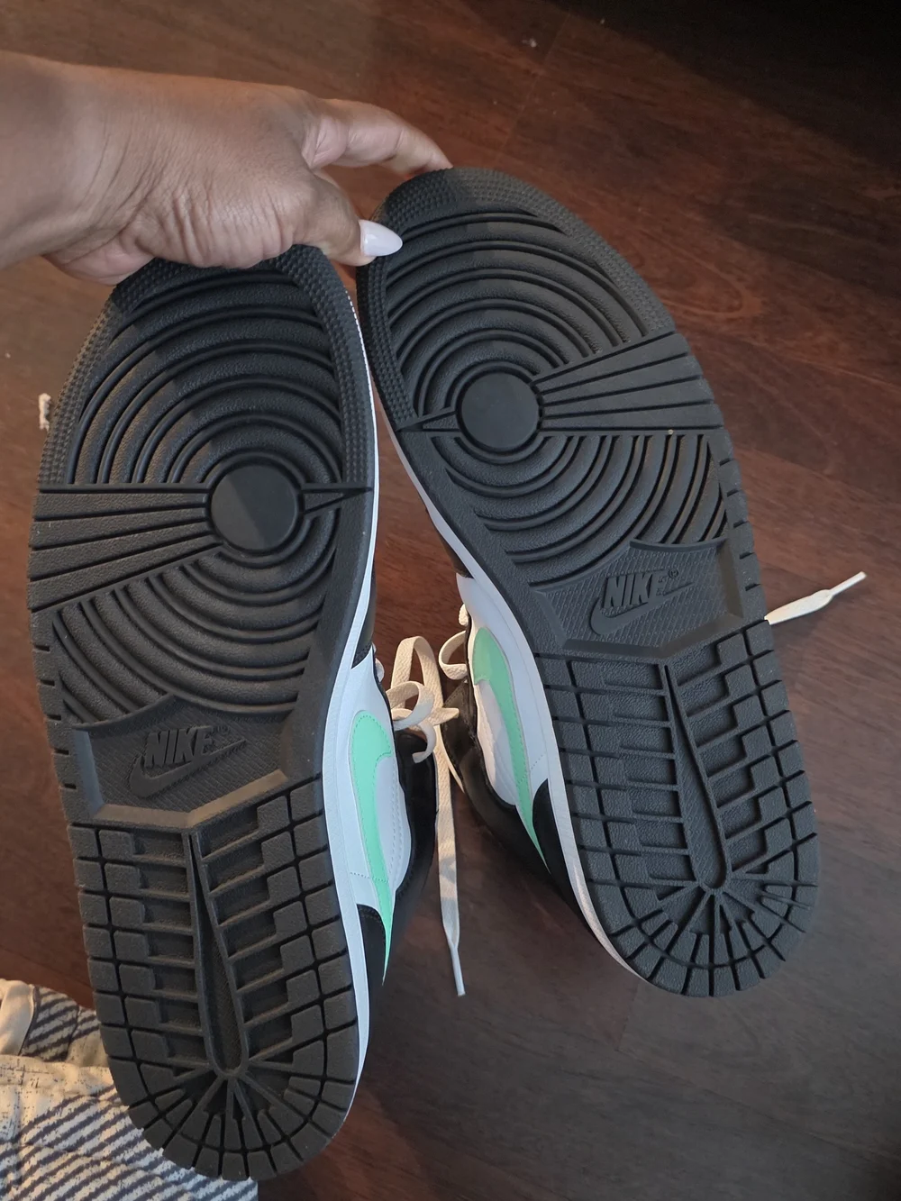 Brand New Jordan 1 Mid Sneakers - Black, White, Teal Size 13 Men's
